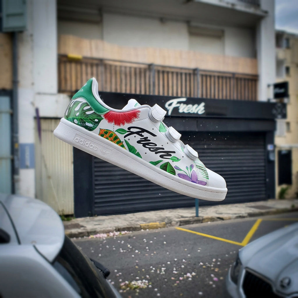 Réalisation B2B, événement & collaboration — sneakers customisées à La Réunion par Tani Kicks